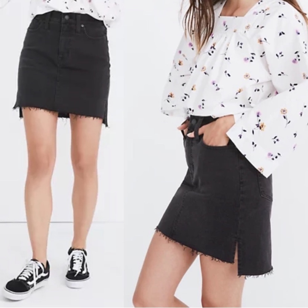 Madewell Black Denim Skirt